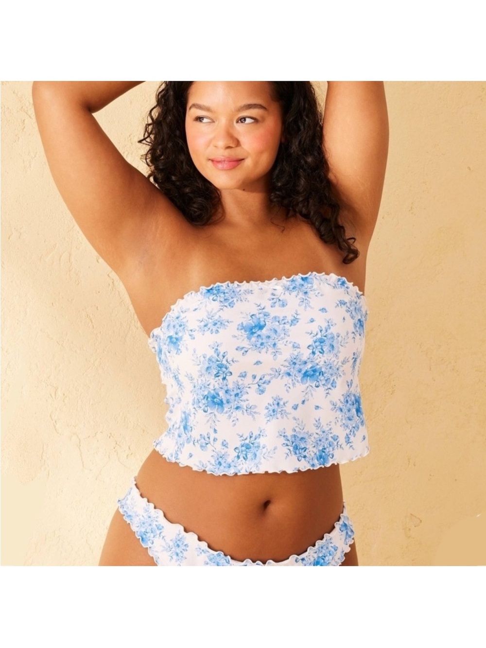 Wild Fable Blue Floral Tankini SET with removable straps!